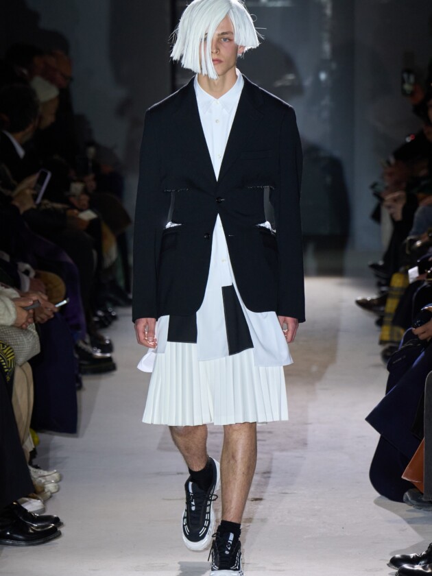 Guia de tendências masculinas: inverno 2024 Comme des Garçons Homme Plus, inverno 2024.