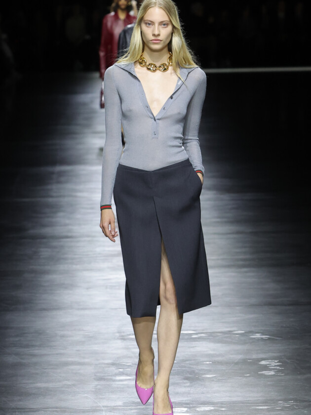 Gucci, inverno 2024 masculino Look feminino da coleção de verão 2024 da Gucci.